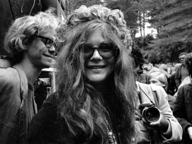 Janis Joplin en el Golden Gate Park, San Francisco (California), en 1967.