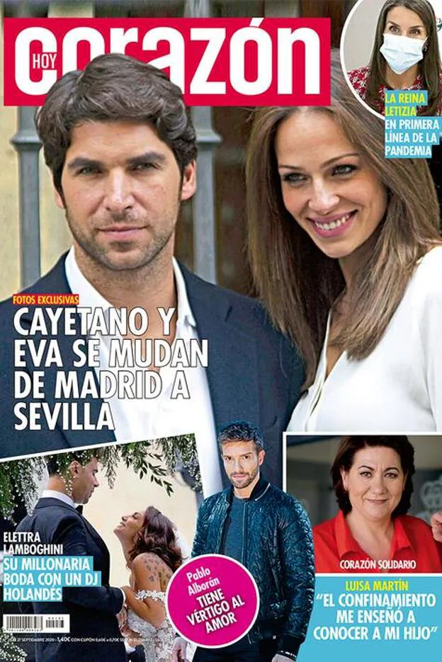 Las fotos exclusivas de la mudanza de Eva González y Cayetano Rivera a Sevilla, portada de 'Hoy Corazón'./dr.