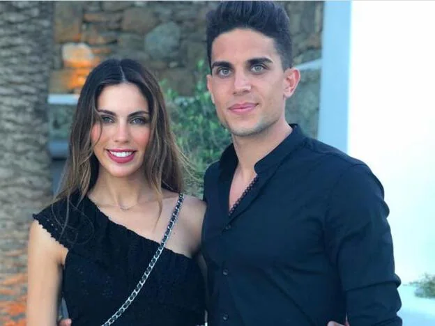 Melissa Jiménez junto a su marido, Marc Bartra./Instagram