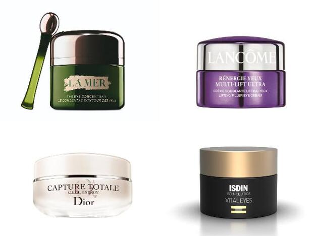 1. LA MER. The Eye Concentrate (195 €). 2. LANCÔME. Rénergie Yeux Multi-Lift Ultra (74,50 €). 3. DIOR. Capture Total C.E.L.L. Energy (69 €). 4. ISDIN. Vital Eyes (44,95 €).