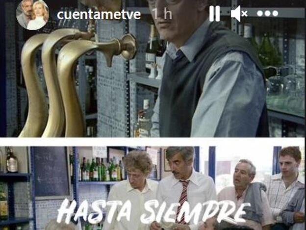 Detalle de la cuenta de Cuéntame cómo pasó en la que han querido despedirse de Quique San Francisco con algunas imágenes en stories y un "Hasta siempre, compañero"