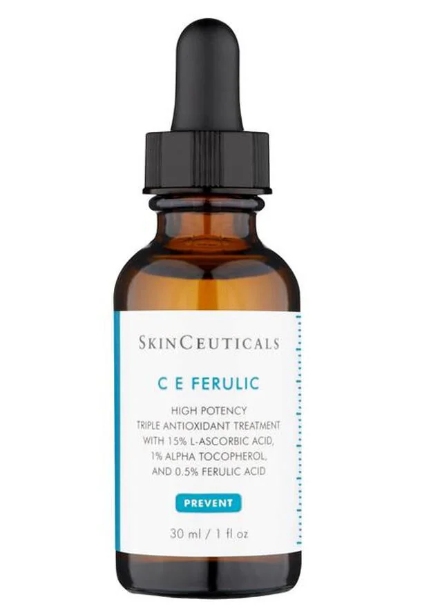 Sérum antioxidante C E Ferulic de SkinCeuticals, un potente sérum con vitamina C, E y ácido ferúlico que proporciona beneficios visibles contra el envejecimiento (150 euros).