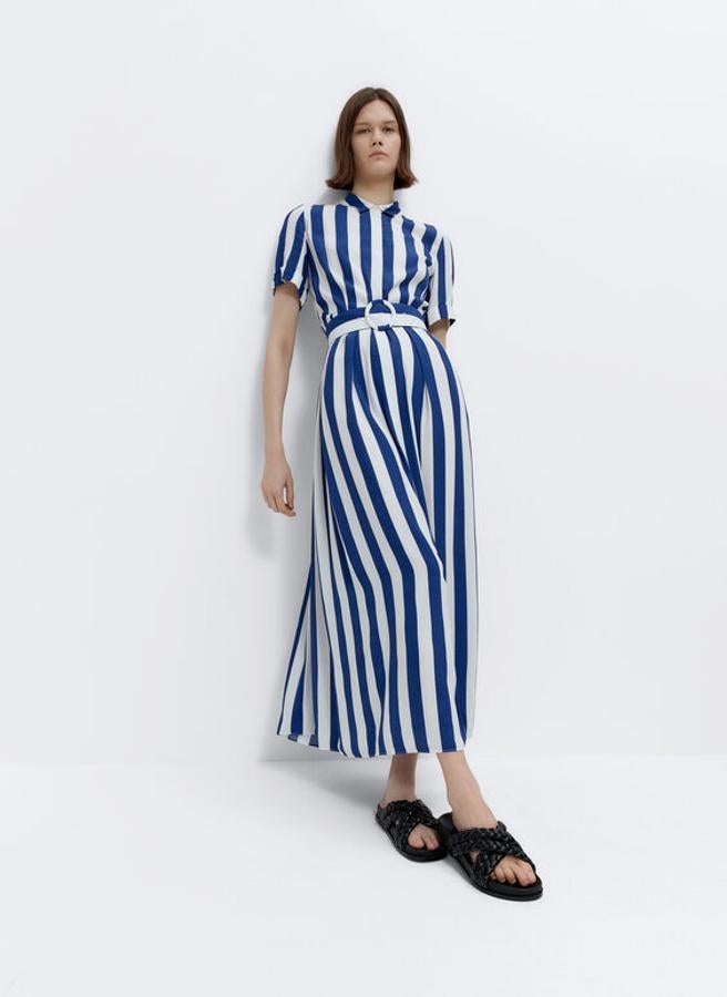 Vestidos de rayas camiseros, de punto o de algodón para que te apuntes a la tendencia navy esta primavera