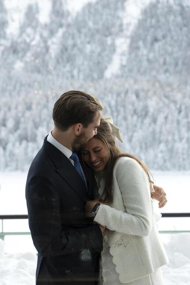 Príncipe Felipe de Grecia con Nina Florh el día de su boda.