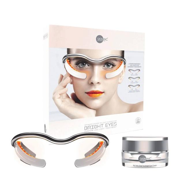 Optimizer Voyage Glasses for Bright Eyes Custom LED Light Treatment + Daily Dose Eye Cream de Skin Inc