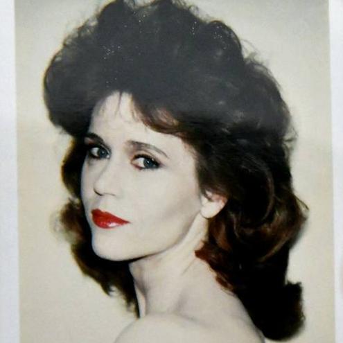 Retrato en polaroid de la actriz Jane Fonda realizado por Andy Warhol, en 1982.