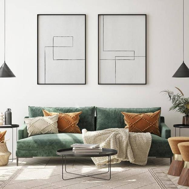 Estos de estilo abstracto son el chollo que necesitas si buscas una decoración sencilla elegante el salón de tu casa | Mujer Hoy
