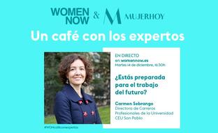 Carmen Sebrango, especialista en carreras profesionales, esta tarde, en directo, en Un café con los expertos