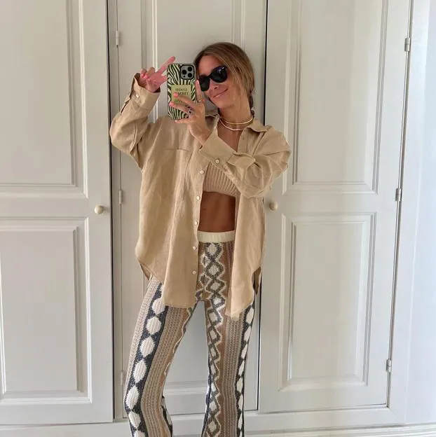 Rareza información De otra manera Estos pantalones de punto estampados de Zara son los favoritos de las  influencers porque son cómodos y ponibles (y ya están agotados) | Mujer Hoy