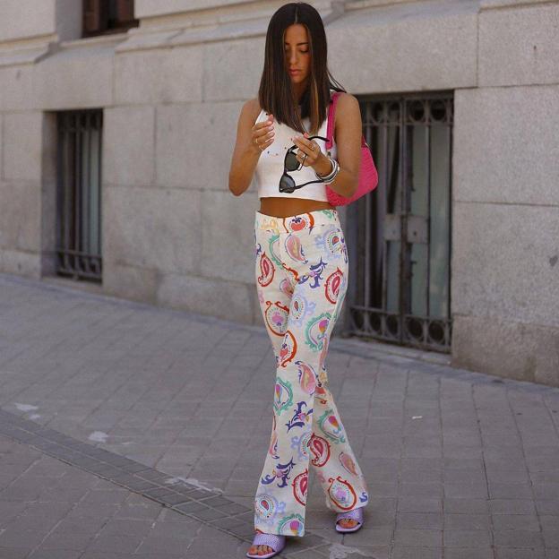 Pantalones capri de verano PYR205 estilo bohemio con estampado de cachemira ligeros 