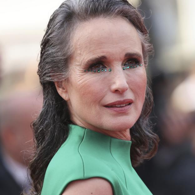 Andie Macdowell en el Festival de Cannes maquillada por Val Garland, L'Oréal Paris Global Makeup Director.