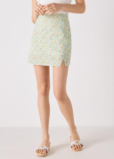 Minifalda estampada de lino, de High Spirits (19,99 euros)