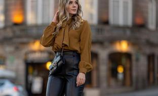 Los pantalones efecto piel más elegantes del otoño para looks de diario con mucho estilo