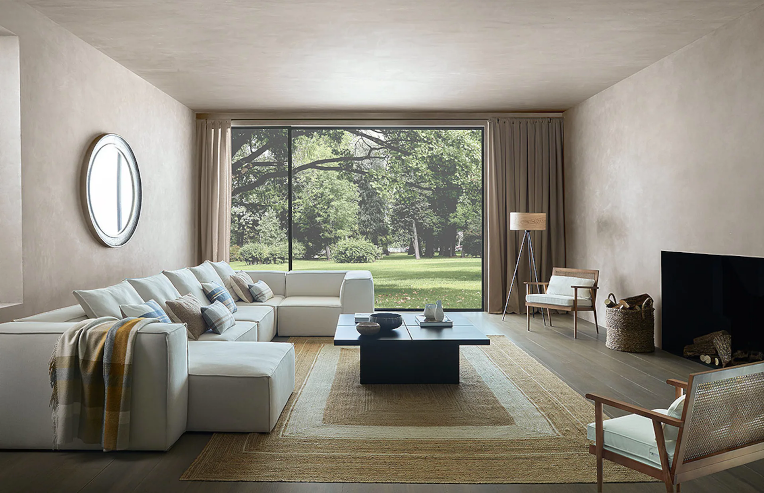 Muebles preciosos y baratos de El Corte Inglés para copiar la decoración minimalista y funcional de este salón tan acogedor