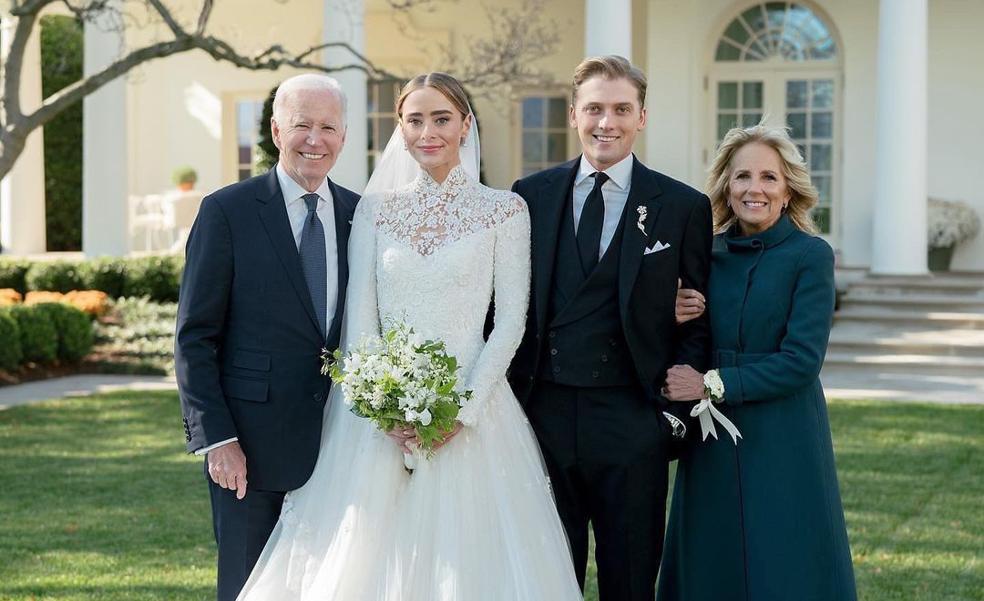 Los detalles del espectacular vestido de novia de la nieta de Biden y su boda en la Casa Blanca