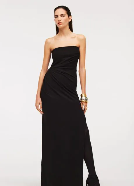 El vestido negro drapeado de Zara más ideal lo lleva Irina | Mujer Hoy