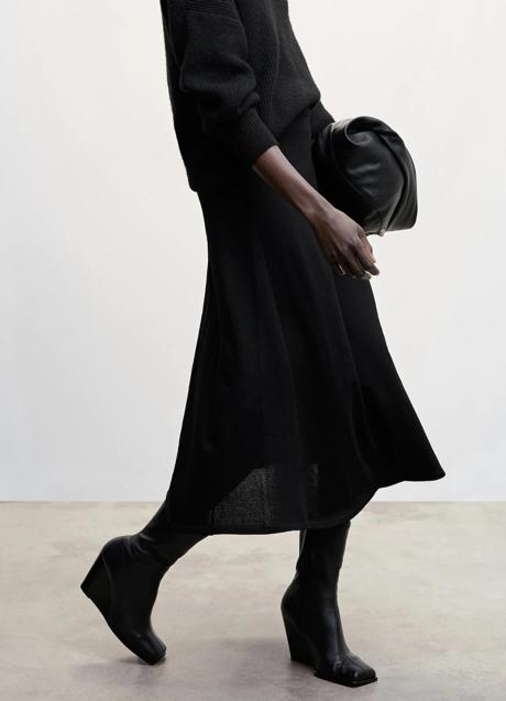 pereza Pegajoso constante moda: Nuria Roca estrena la falda midi negra de Mango más favorecedora |  Mujer Hoy