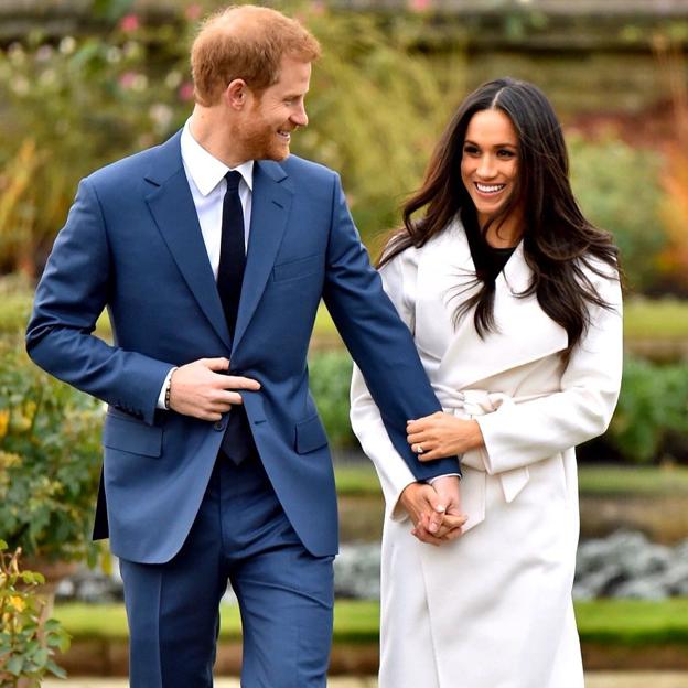 Enrique de Sussex y Meghan MArkle el día que anunciaron su compromiso