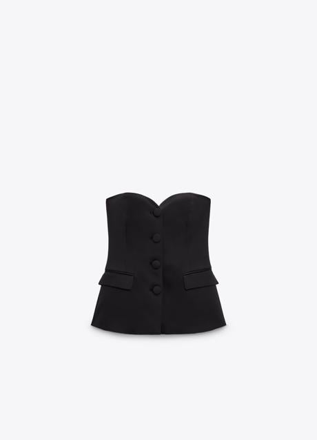 Top estilo bustier de Zara. Foto: Zara.