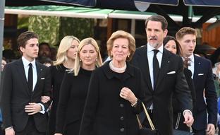 Misa funeral de Constantino de Grecia: Ana María, Pablo y Marie-Chantal Miller, arropados por la reina Sofía y las infantas Elena y Cristina