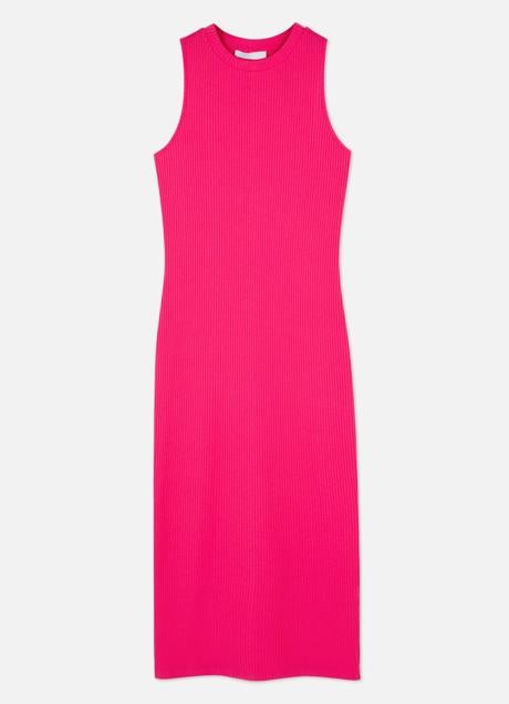 Vestido de canalé en color rosa (12 euros)