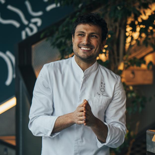 El chef José Fuentes en su restaurante madrileño KultO.