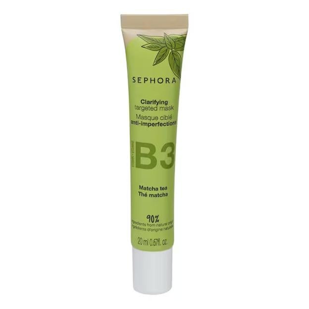 Mascarilla facial anti-imperfecciones con té matcha y vitamina B3 de Sephora.