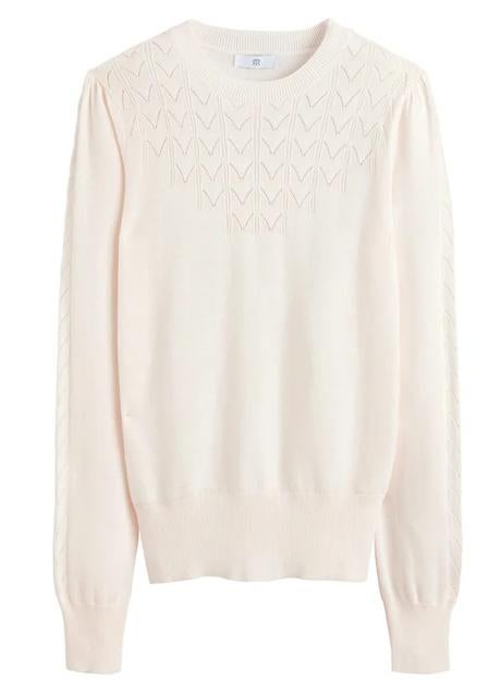 Jersey blanco troquelado de La Redoute, 29,99€.