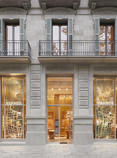 La fachada de la tienda de Hermès en Barcelona.