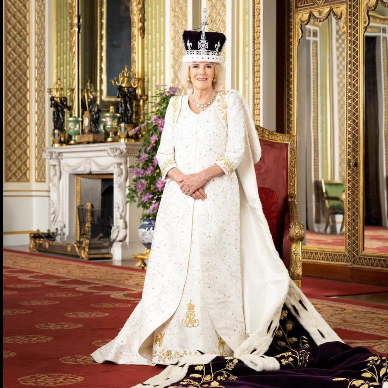 La reina Camilla, durante la ceremonia de la Coronación./GETTY