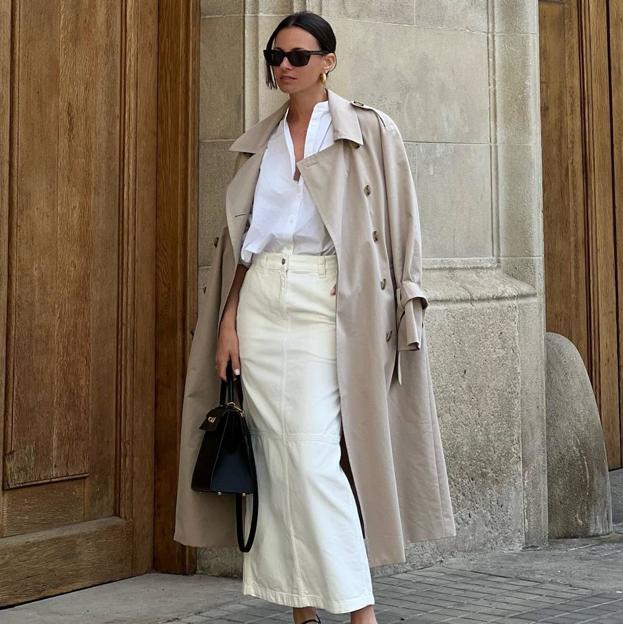 Ariadne Artiles impecable con un total look made in Spain y la falda con abertura frontal tendencia