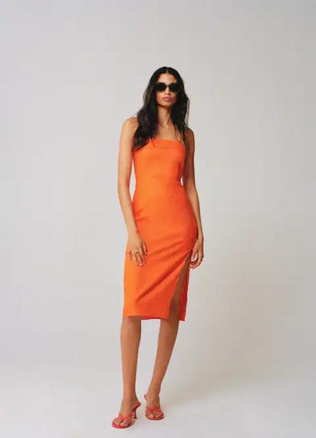 Vestido naranja de Mango (45,99 euros)