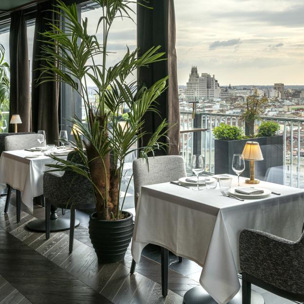 Una de las vistas de la terraza del Club Financiero Génova, desde el que se puede ver todo Madrid. 