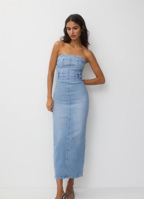 Vestido denim midi