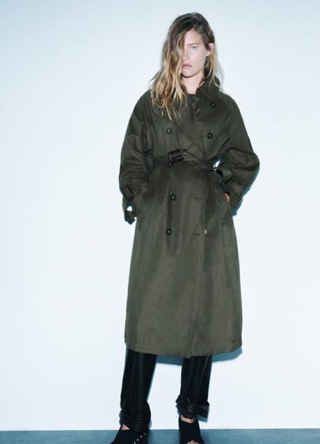 Gabardina oversize khaki