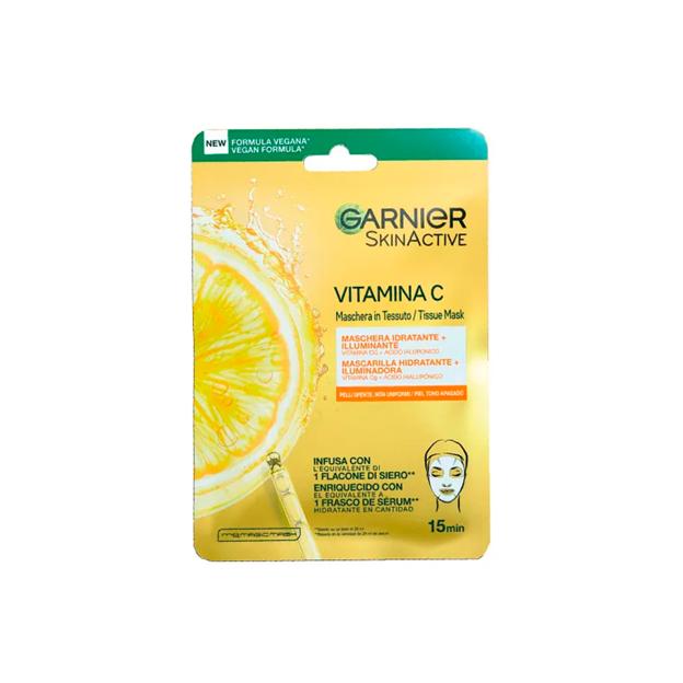 Mascarilla facial con vitamina C de Garnier.