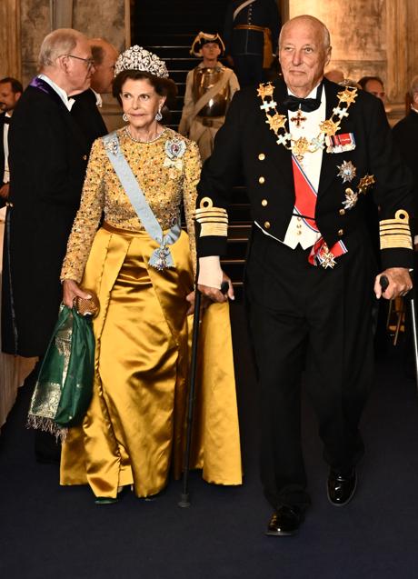 La Reina Silvia. en la cena de gala por el jubileo de oro del rey Carlos XVI Gustavo. / GTRES