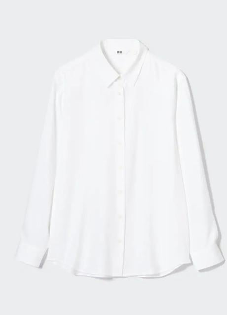 Camisa blanca Easy-Iron de Uniqlo. Foto: Uniqlo.