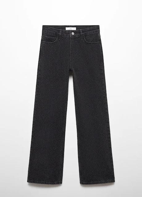 Jeans negros con strass de Mango (49,99 euros)