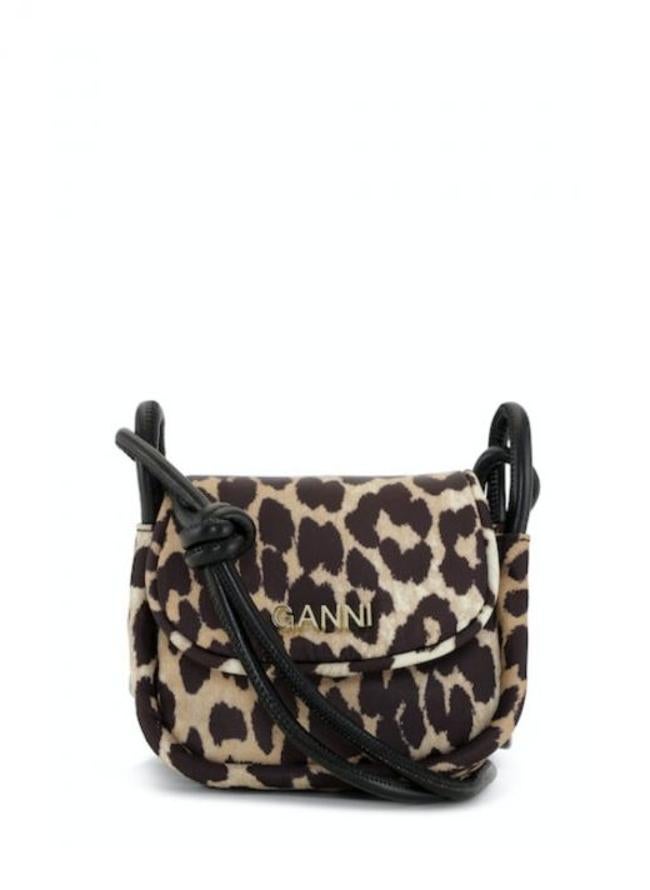 Bolso con estampado de leopardo de Ganni. 