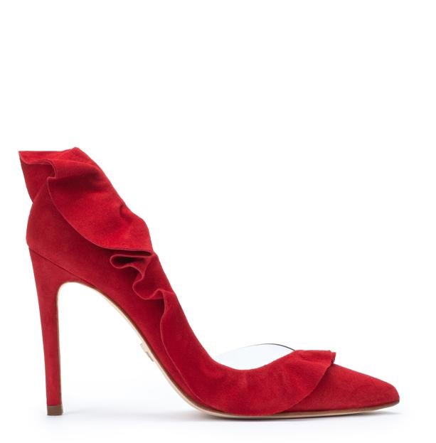 Zapato estilo stiletto en rojo.