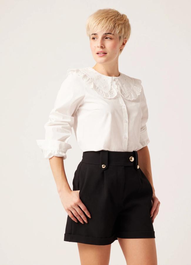 Camisa blanca cuello bebe sale