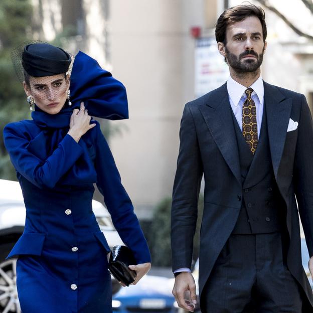 Alejandra Domínguez y Enrique Solís en la la boda de los duques de Huéscar.