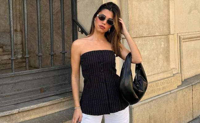 Los tops palabra de honor de moda que han conquistado a las influencers para vestir con estilo