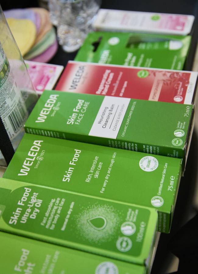 Productos de Weleda en el backstage de la Fashion Week de Milán. Foto: Launchmetrics spotlight