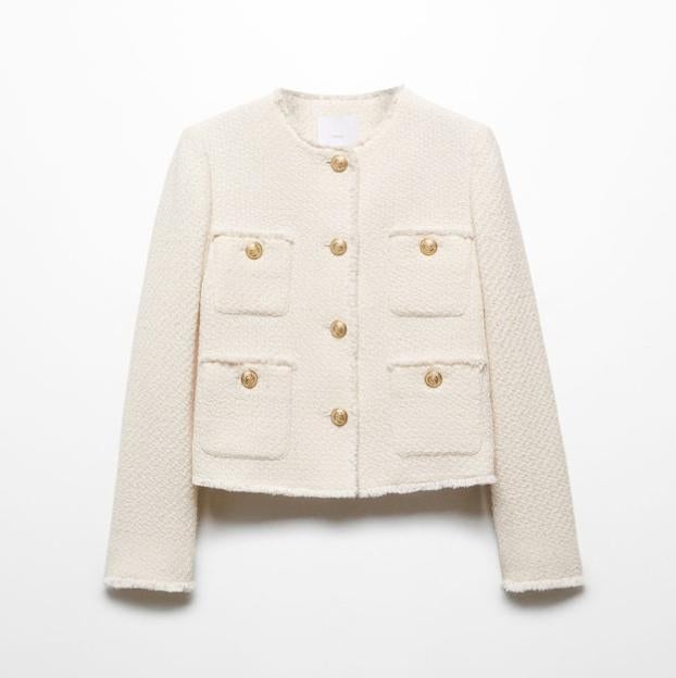 La chaqueta de tweed de Mango.