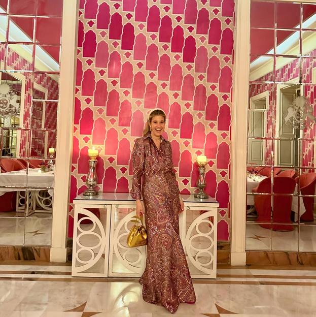 La influencer Inés de Cominges en el Raj Mahal Hotel. 