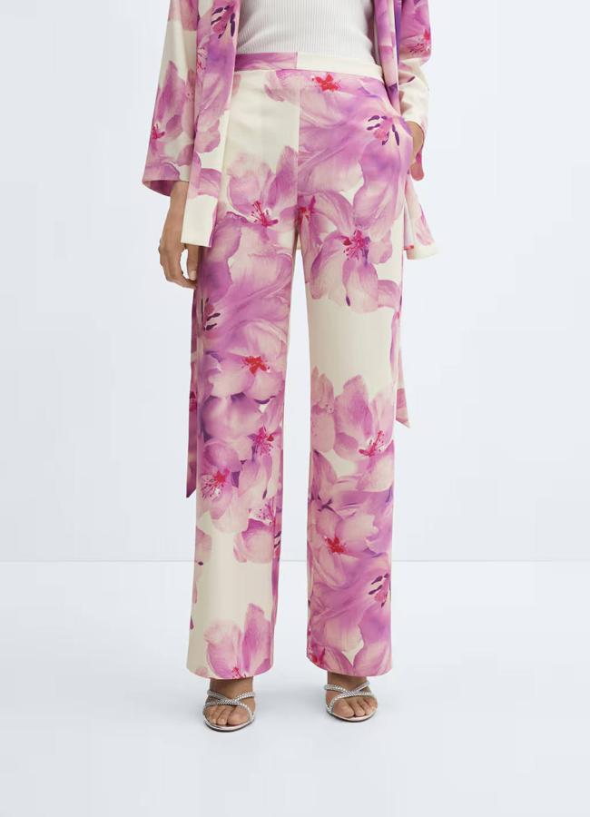 Pantalones con estampado de flores