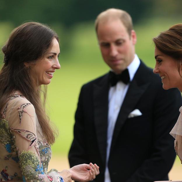 Rose Hanbury junto a Kate Middleton y el príncipe Guillermo. 