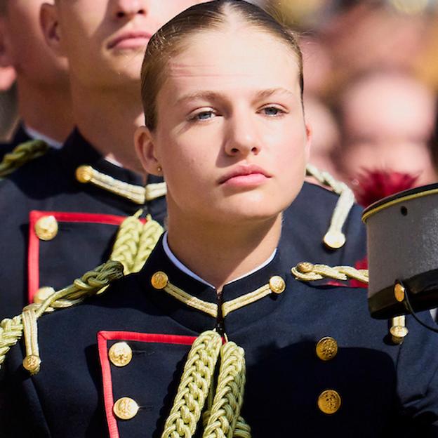 La princesa Leonor, en plena formación militar. 